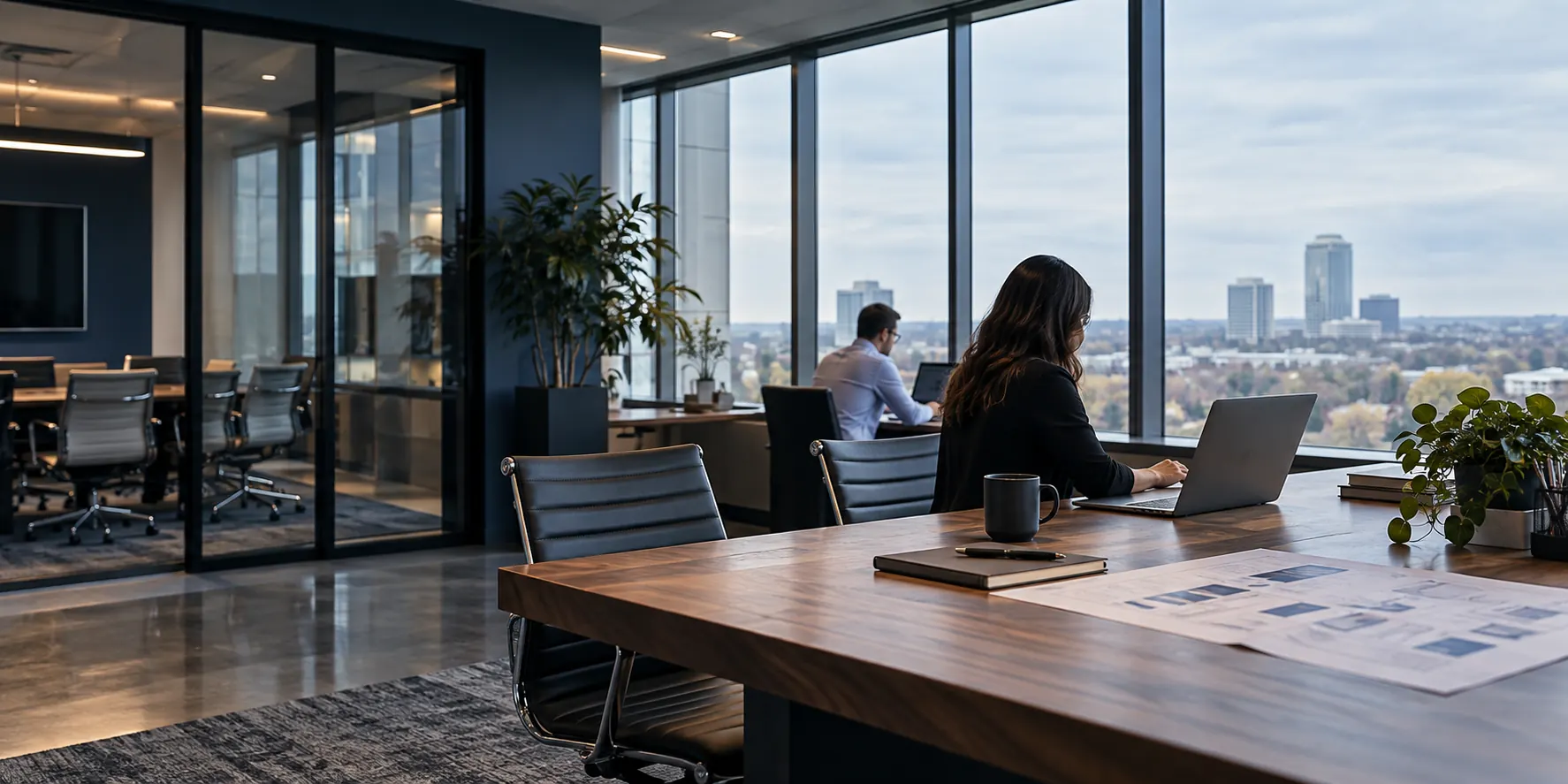 Illustrative image of a working office
